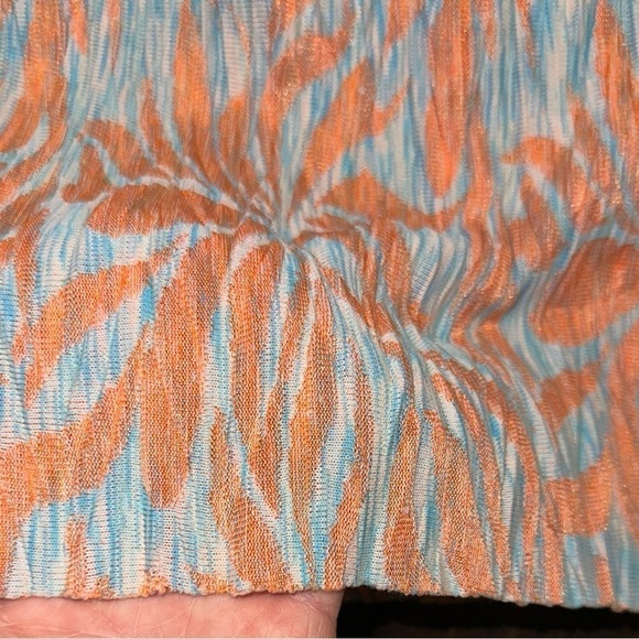 ZARA Jacquard Crinkle Flowy Crisscross Halter Top Size L Large Abstract Floral - Picture 6 of 7